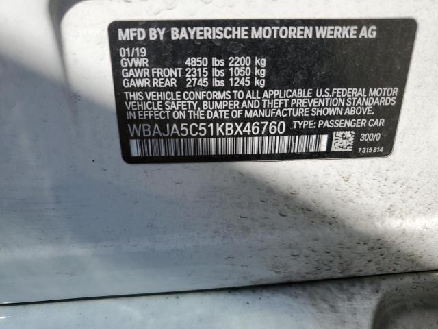 Photo 11 VIN: WBAJA5C51KBX46760 - BMW 530 I 