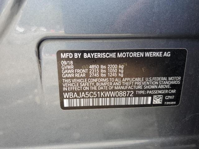 Photo 11 VIN: WBAJA5C51KWW08872 - BMW 530 I 