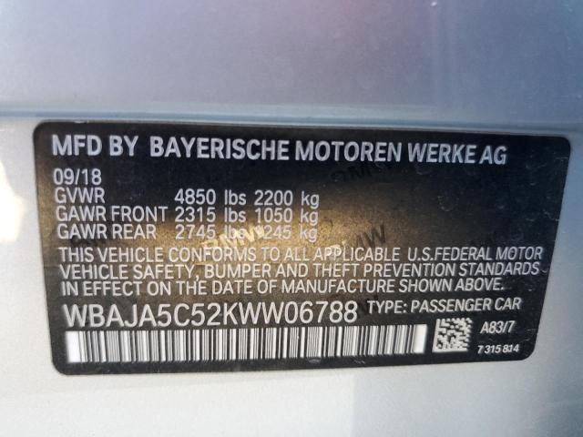 Photo 7 VIN: WBAJA5C52KWW06788 - BMW 5 SERIES 