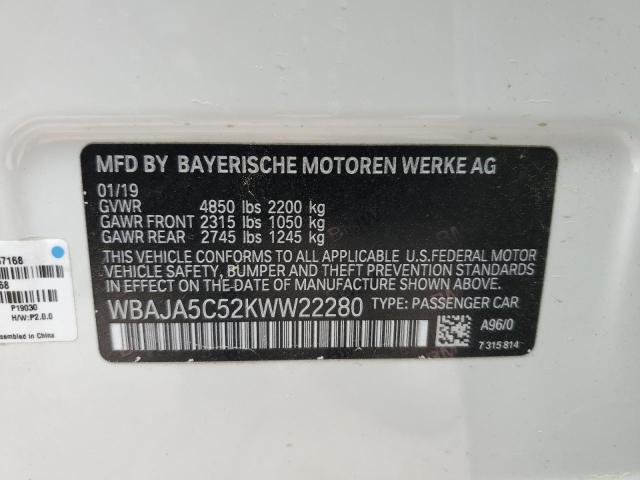 Photo 11 VIN: WBAJA5C52KWW22280 - BMW 530 I 