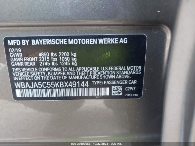 Photo 8 VIN: WBAJA5C55KBX49144 - BMW 530I 