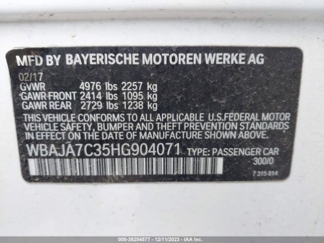 Photo 8 VIN: WBAJA7C35HG904071 - BMW 530I 