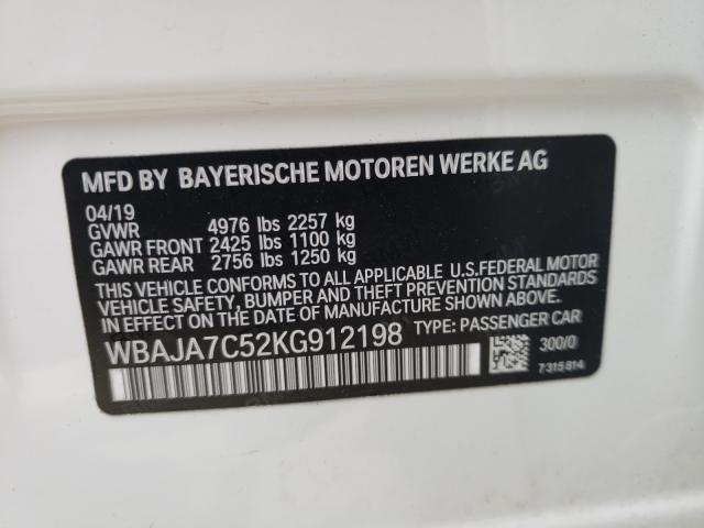 Photo 9 VIN: WBAJA7C52KG912198 - BMW 530I 