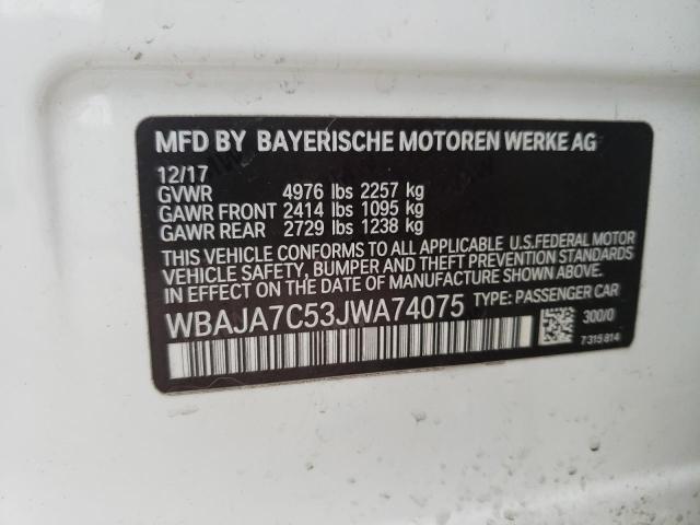 Photo 9 VIN: WBAJA7C53JWA74075 - BMW 530 XI 