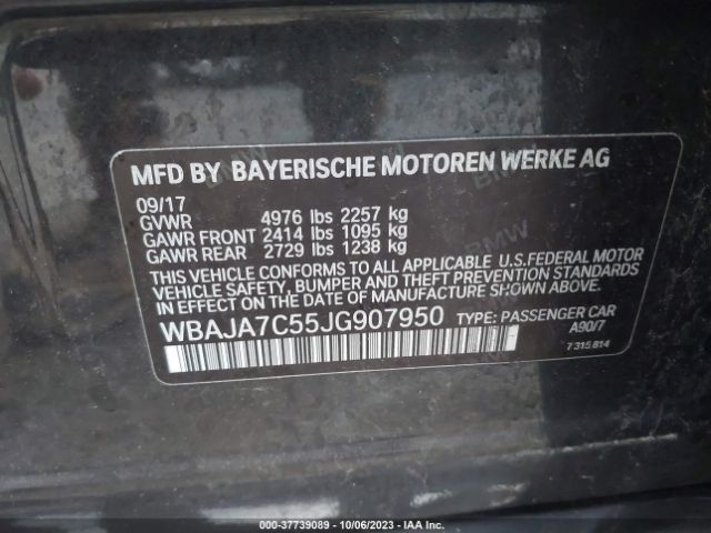 Photo 8 VIN: WBAJA7C55JG907950 - BMW 530I 