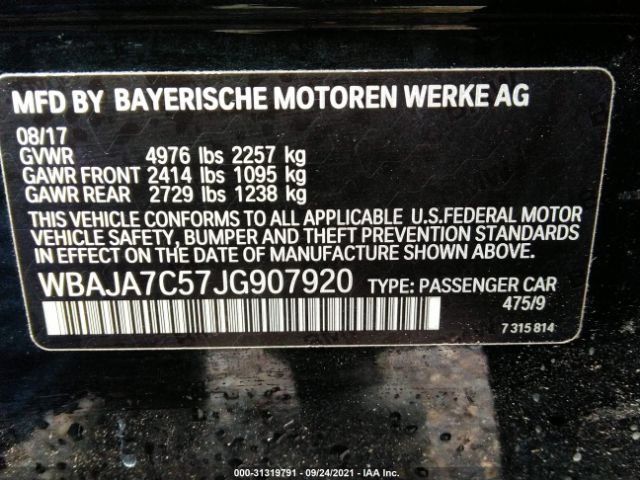 Photo 8 VIN: WBAJA7C57JG907920 - BMW 5 SERIES 