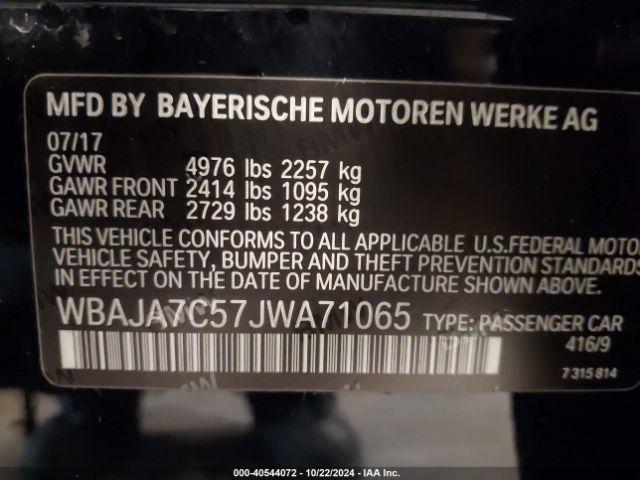 Photo 8 VIN: WBAJA7C57JWA71065 - BMW 530I 