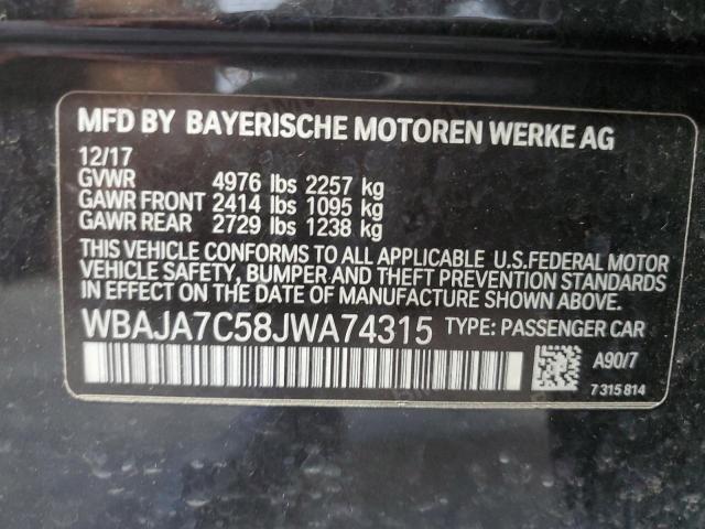 Photo 11 VIN: WBAJA7C58JWA74315 - BMW 530 XI 