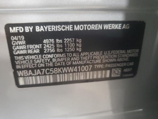 Photo 12 VIN: WBAJA7C58KWW41007 - BMW 530 XI 