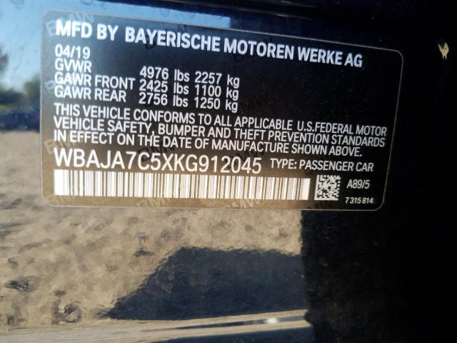 Photo 9 VIN: WBAJA7C5XKG912045 - BMW 530 XI 