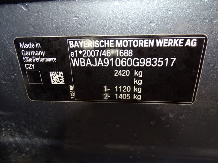 Photo 5 VIN: WBAJA91060G983517 - BMW BMW 5 SERIES 