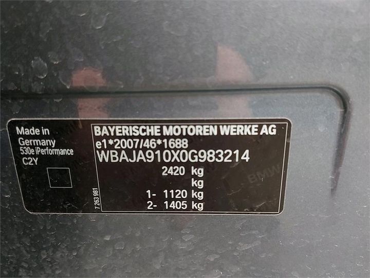 Photo 6 VIN: WBAJA910X0G983214 - BMW 5 BERLINE 