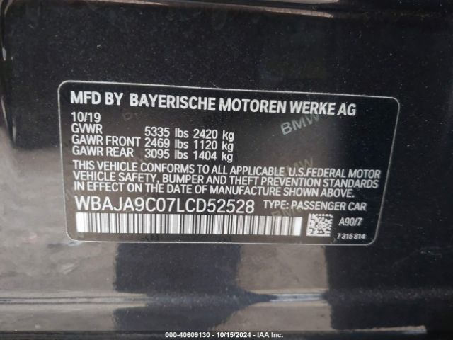 Photo 8 VIN: WBAJA9C07LCD52528 - BMW 530E 