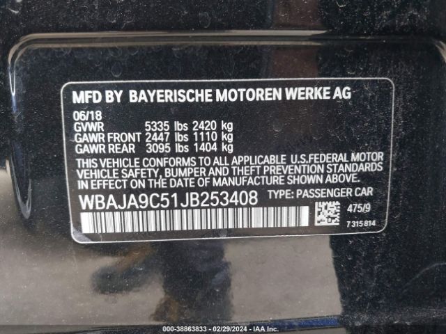 Photo 8 VIN: WBAJA9C51JB253408 - BMW 530E 