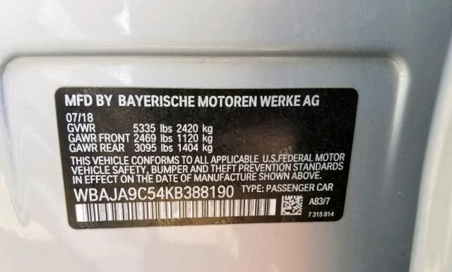 Photo 9 VIN: WBAJA9C54KB388190 - BMW 530E 