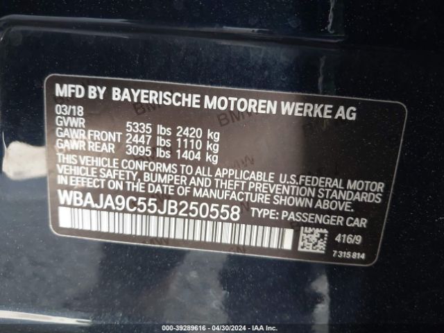 Photo 8 VIN: WBAJA9C55JB250558 - BMW 530E 