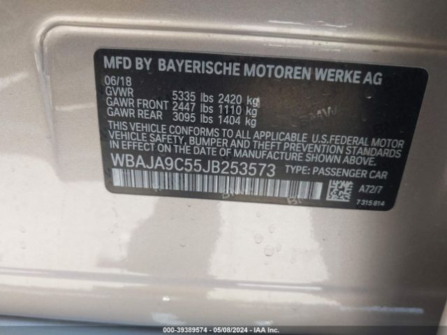 Photo 8 VIN: WBAJA9C55JB253573 - BMW 530E 