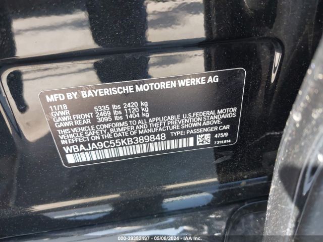 Photo 8 VIN: WBAJA9C55KB389848 - BMW 530E 