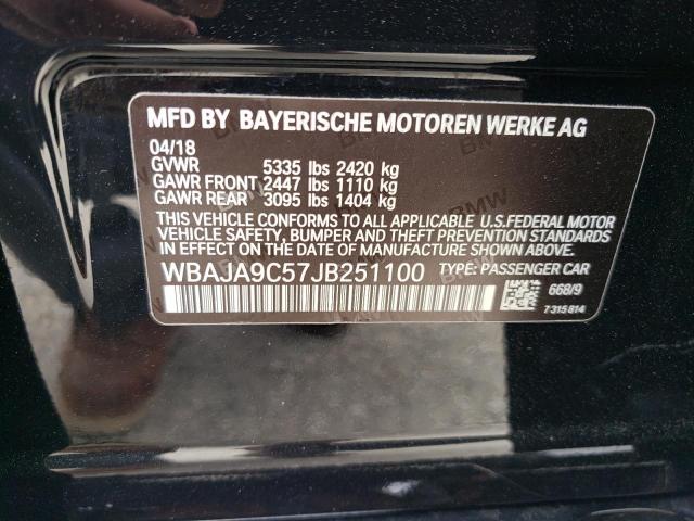 Photo 11 VIN: WBAJA9C57JB251100 - BMW 5 SERIES 