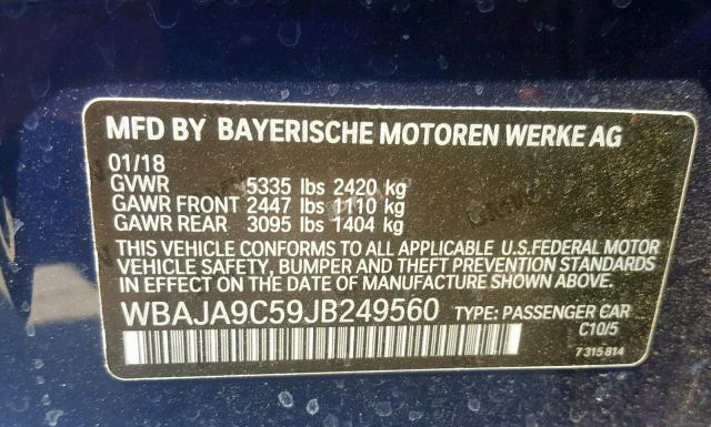 Photo 9 VIN: WBAJA9C59JB249560 - BMW 530E 