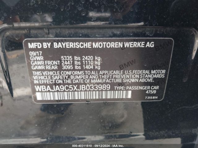 Photo 8 VIN: WBAJA9C5XJB033989 - BMW 530E 