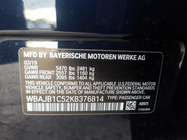 Photo 9 VIN: WBAJB1C52KB376814 - BMW 530XE 