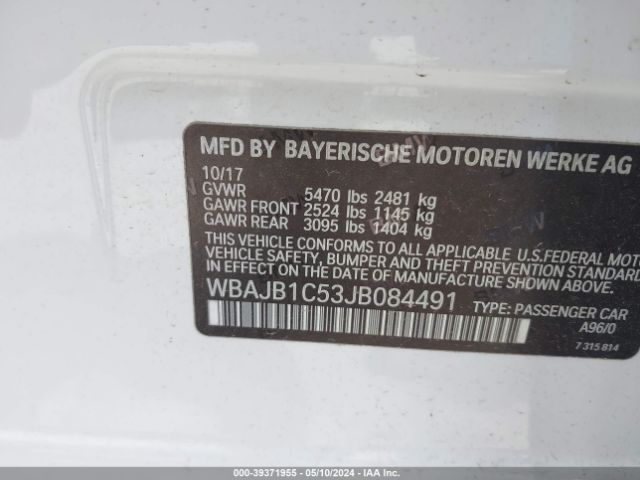 Photo 8 VIN: WBAJB1C53JB084491 - BMW 530E 