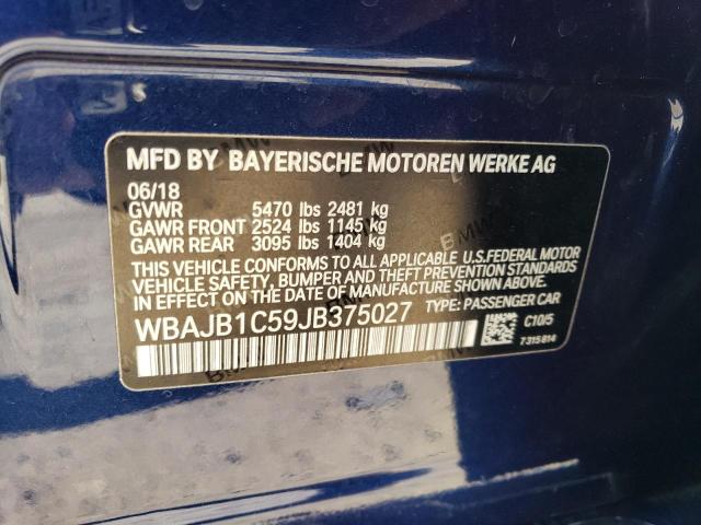 Photo 12 VIN: WBAJB1C59JB375027 - BMW 530E 