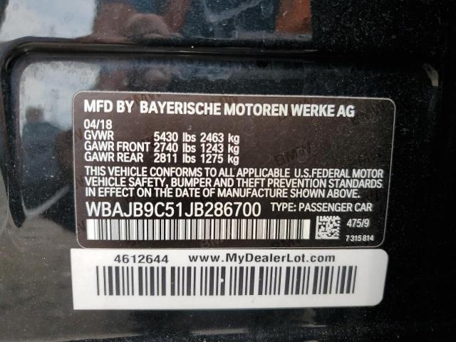 Photo 11 VIN: WBAJB9C51JB286700 - BMW M550XI 