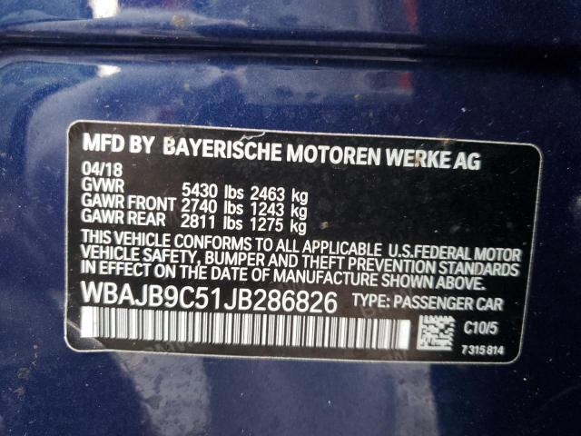 Photo 11 VIN: WBAJB9C51JB286826 - BMW M550XI 