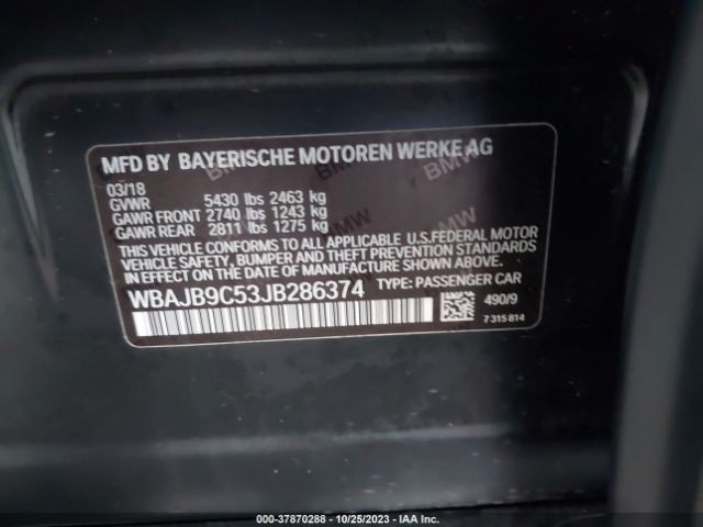 Photo 8 VIN: WBAJB9C53JB286374 - BMW M550I 