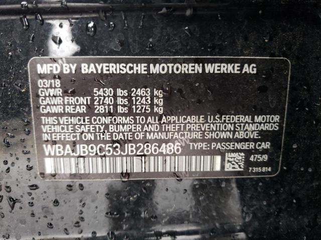 Photo 12 VIN: WBAJB9C53JB286486 - BMW 5 SERIES 