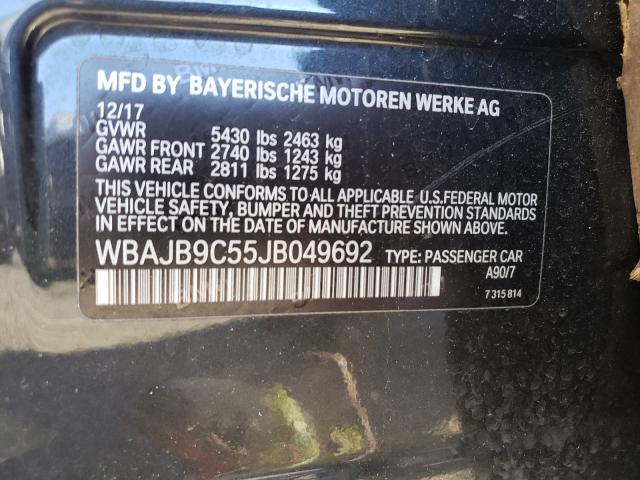 Photo 9 VIN: WBAJB9C55JB049692 - BMW M550XI 