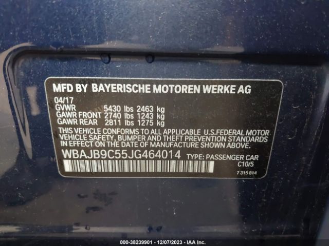 Photo 8 VIN: WBAJB9C55JG464014 - BMW M550I 