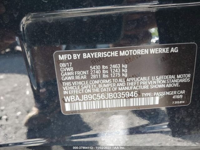 Photo 8 VIN: WBAJB9C56JB035946 - BMW 5 SERIES 