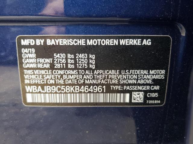 Photo 9 VIN: WBAJB9C58KB464961 - BMW M550XI 