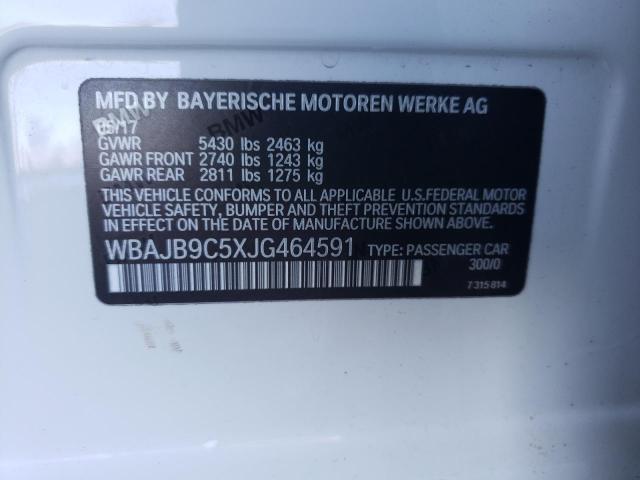 Photo 11 VIN: WBAJB9C5XJG464591 - BMW 5 SERIES 