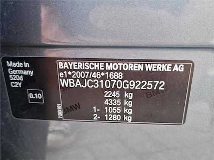 Photo 12 VIN: WBAJC31070G922572 - BMW 5 DIESEL - 2017 