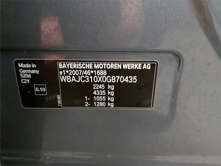 Photo 6 VIN: WBAJC310X0G870435 - BMW 5 BERLINE 