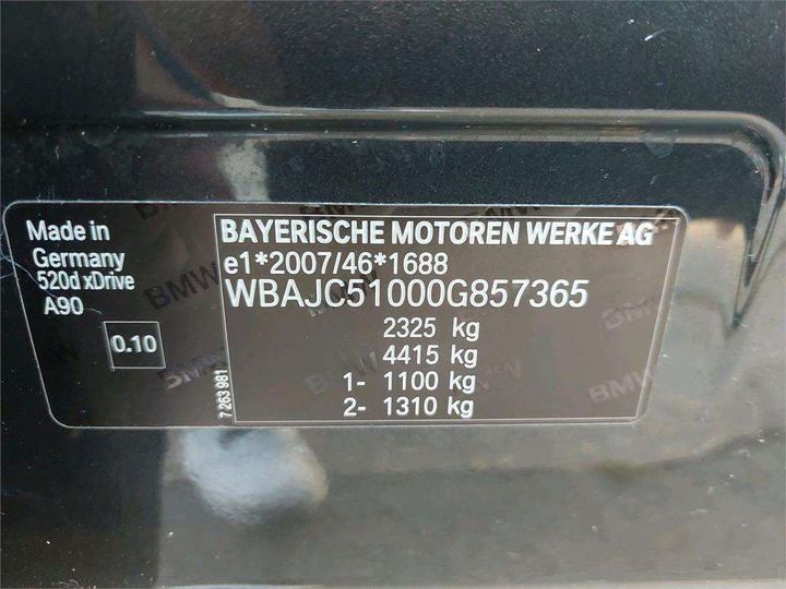 Photo 8 VIN: WBAJC51000G857365 - BMW SRIE 5 