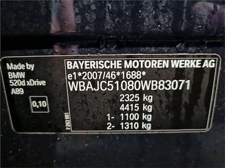 Photo 12 VIN: WBAJC51080WB83071 - BMW 5 DIESEL - 2017 