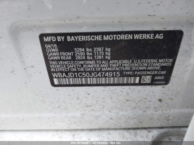 Photo 8 VIN: WBAJD1C50JG474915 - BMW 540D 