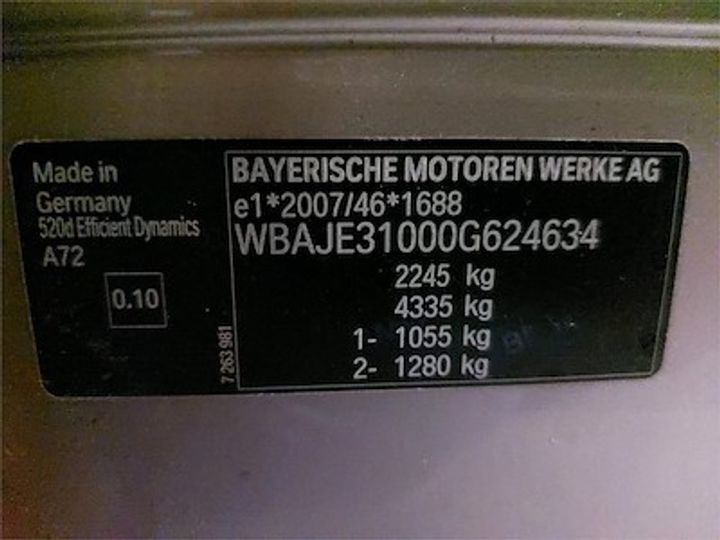 Photo 11 VIN: WBAJE31000G624634 - BMW 5 DIESEL - 2017 