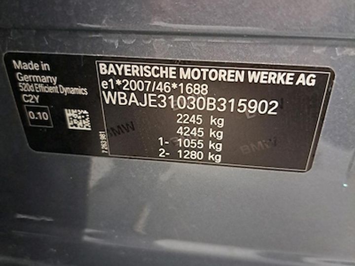 Photo 10 VIN: WBAJE31030B315902 - BMW 5 DIESEL - 2017 