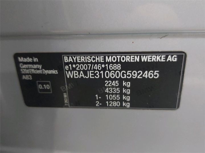 Photo 6 VIN: WBAJE31060G592465 - BMW 5 BERLINE 