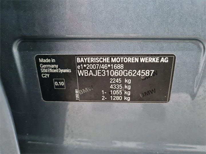 Photo 6 VIN: WBAJE31060G624587 - BMW 5 BERLINE 