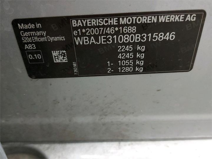 Photo 6 VIN: WBAJE31080B315846 - BMW 5 BERLINE 