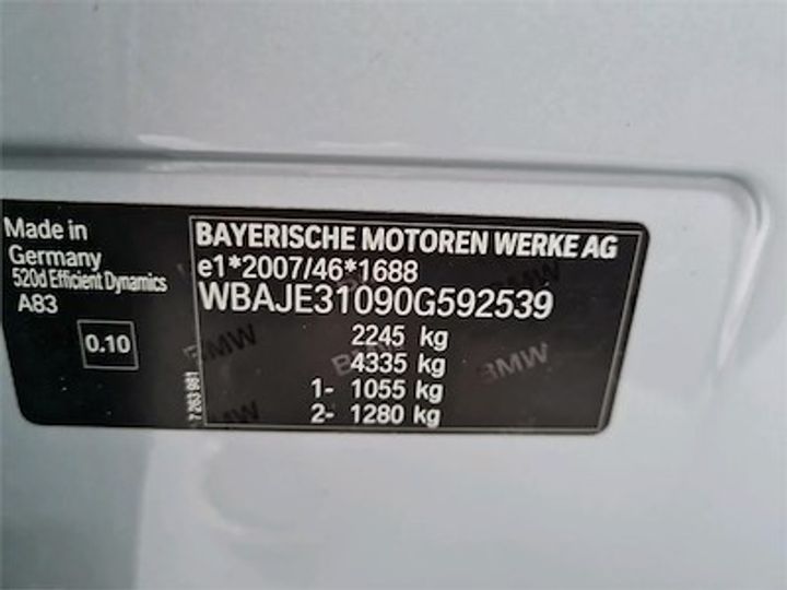 Photo 11 VIN: WBAJE31090G592539 - BMW 5 DIESEL - 2017 