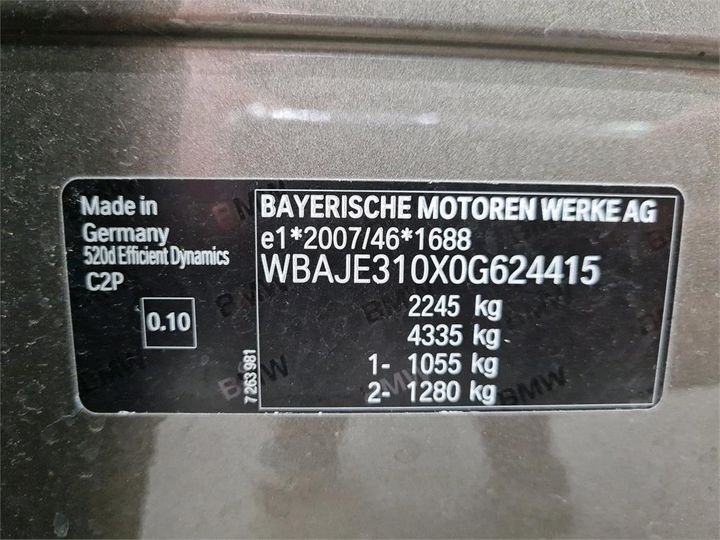 Photo 6 VIN: WBAJE310X0G624415 - BMW 5 BERLINE 