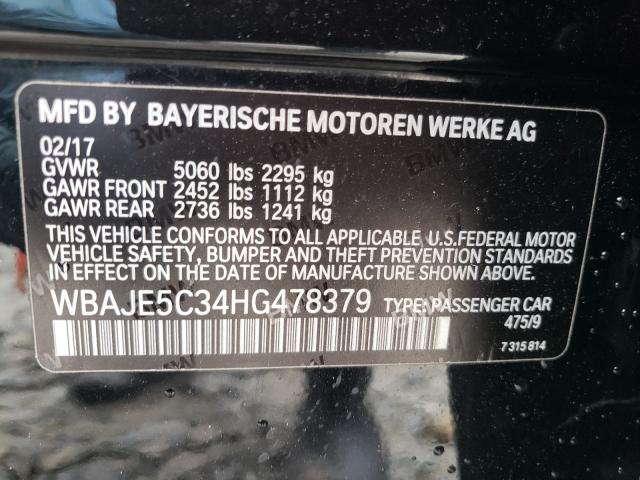 Photo 9 VIN: WBAJE5C34HG478379 - BMW 5 SERIES 